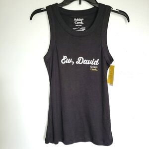 Women's Schitts's Creek Tank Top Size Small - Black "Ew, David" New With Tags